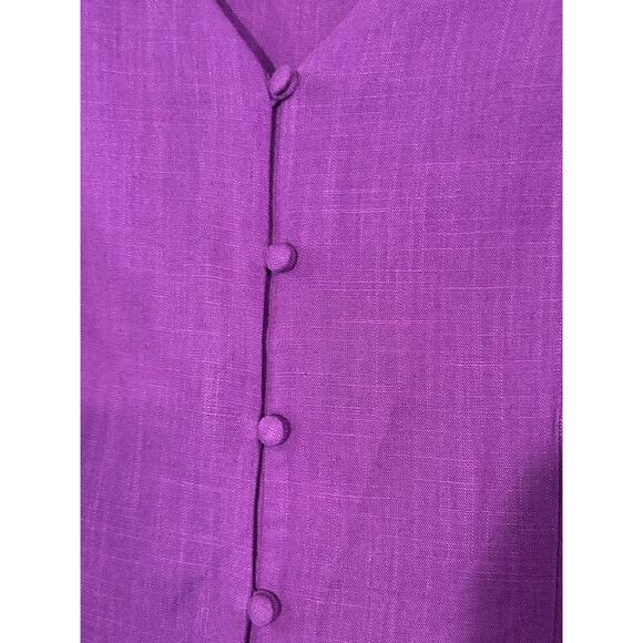 J Jill Linen Midi Button Front Dress size L - Picture 4 of 6